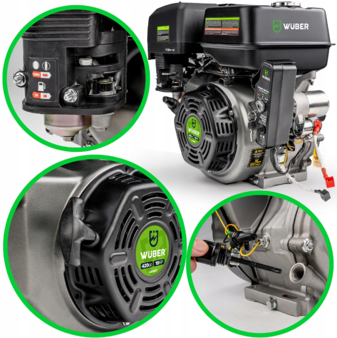 Двигатель внутреннего сгорания 420 см3 15 л.с. ВАЛ 25,4 мм Wuber (Польша) Киев - изображение 7