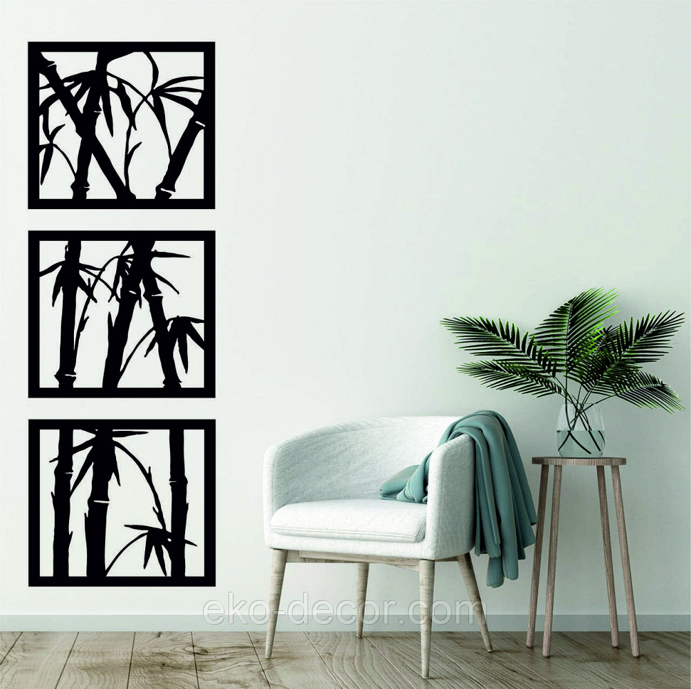 Декоративное настенное Панно «Пальма» Декор на стену 90*213, Черный Киев - изображение 4