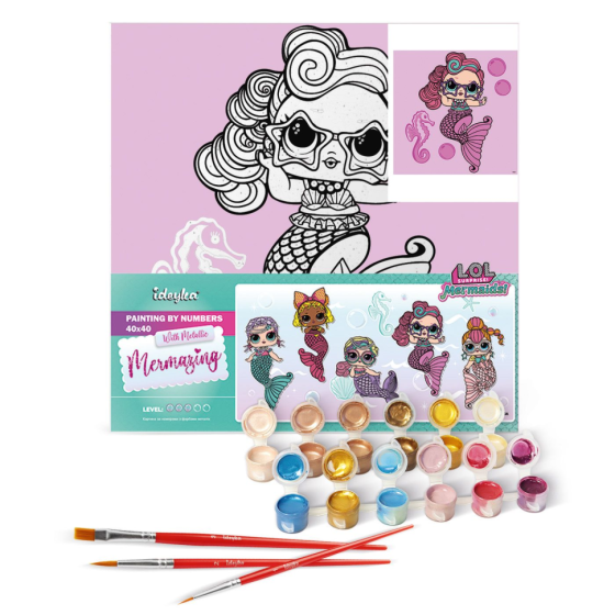 Картина за номерами "L.O.L. Surprise! Mermaids Waves" KHO6266, 40х40 см Вінниця
