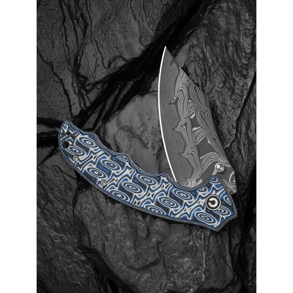 Нож складной туристический Civivi Pentad (8.8 см) Damascus / Micarta синий/белый Киев - изображение 10