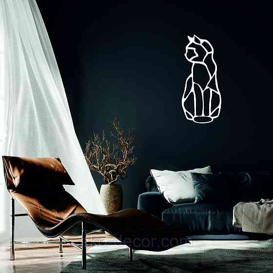 Декоративное настенное Панно «Кот» Декор на стену 70*31 см, Белый Киев