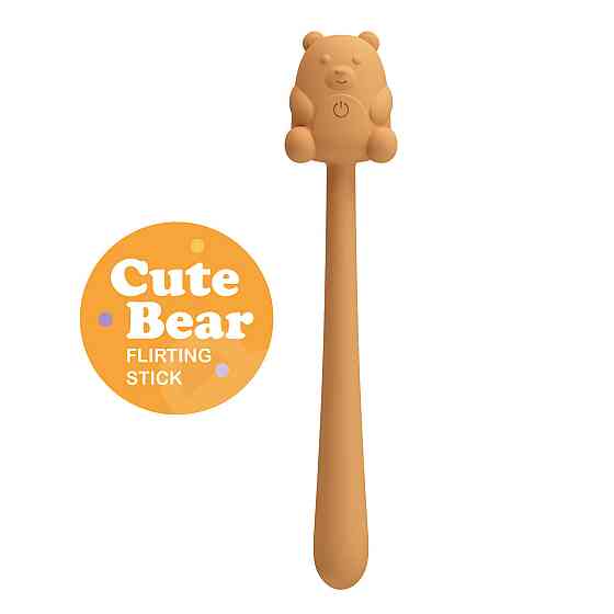 Мини-вибратор на палочке PRETTY LOVE Cute Bear гибкий, жёлтый, 13.3 х 1.2 см Sex Aura Киев