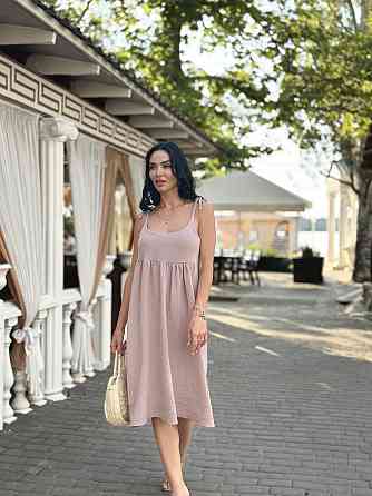 Летнее платье сарафан из муслина на бретельках Caramel 46-48, Капучино Киев