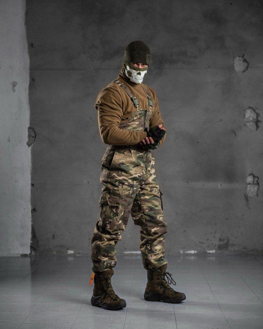 Тактичний Комбінезон Військовий Напівкомбінезон Зимовий Мультикам Саржа Одеса - фото 2