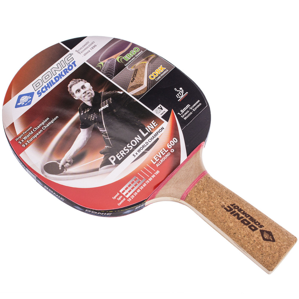 Ракетка настільний теніс Donic Persson Level 600 Вишневе - фото 1