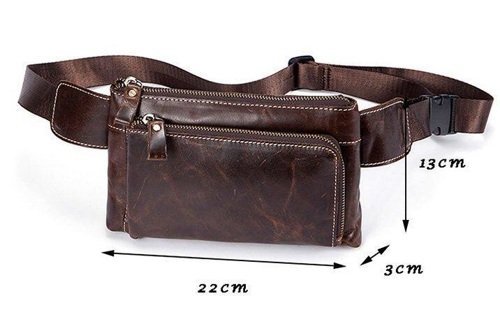Поясная сумка гладкая Vintage 14738 Коричневая Киев - изображение 7