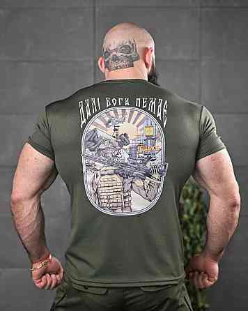 Тактическая потоотводящая футболка odin дальше бога нет олива ДЛ6546 Одесса