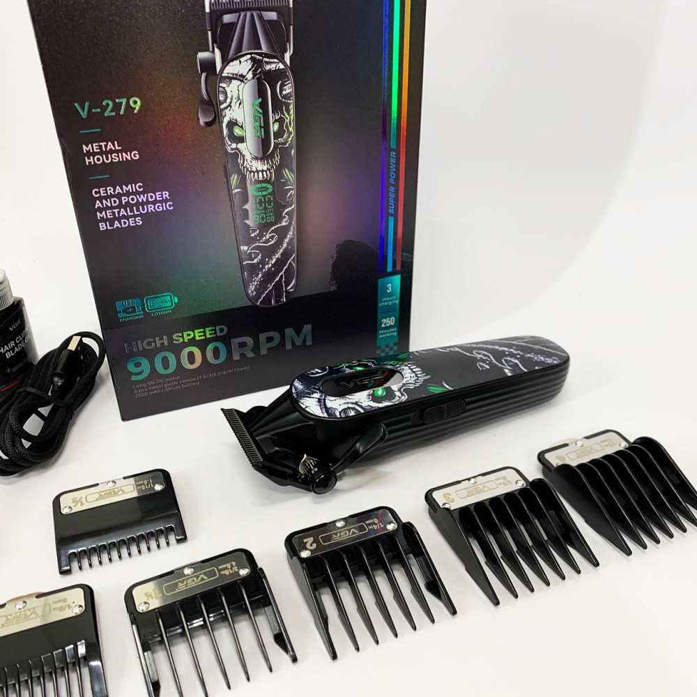 Набір для видалення волосся із зарядним пристроєм VGR, Машинка для стрижки волосся електрична BZ-38 Львів - фото 3