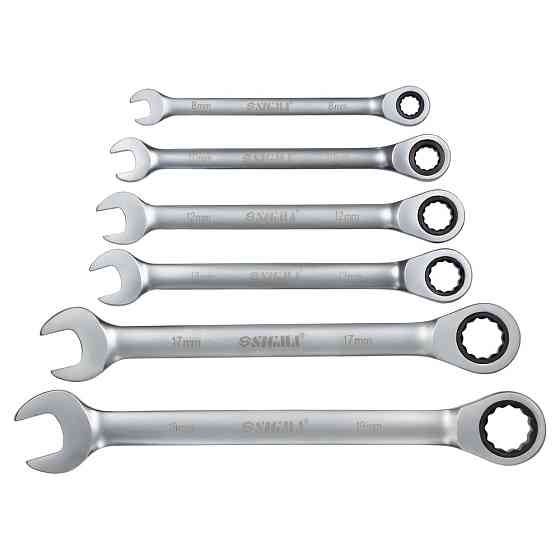 Sigma Ключи рожково-накидные трещоточные 6шт (8, 10, 12, 13, 17, 19мм) CrV SIGMA (6010511) Київ