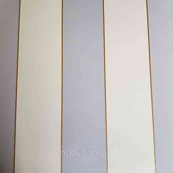 Шпалери вінілові на флізелін Caselio The Place to bed 0.53х10 м блакитні смуги білі золотисті Київ