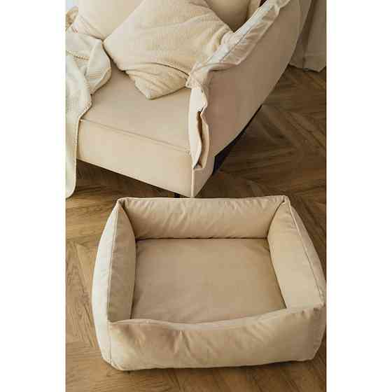 Лежанка для хатніх тварин собак і кішок велюр Incor Бежевий XL (90/80/20) Київ