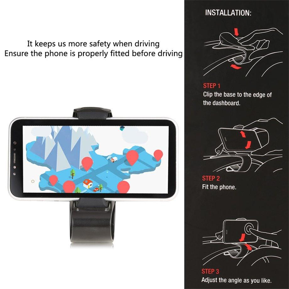 Тримач для смартфона/навігатора в машину на козирок приладової панелі (Чорний) Николаев - изображение 10