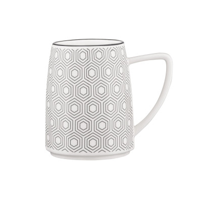 Чашка Ardesto Lamberto, 360мл, порцеляна, біло-сірий (AR3051) Винница - изображение 1