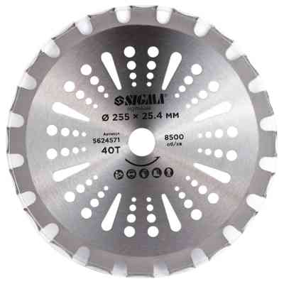 Нож для триммера Sigma с твердосплавными напайками 255x25.4мм 40Т двусторонний (5624571) Винница