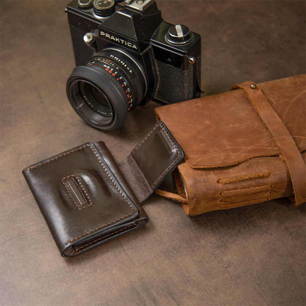 Кожаная визитница GRANDE PELLE 11410 Темно-коричневый Киев - изображение 2