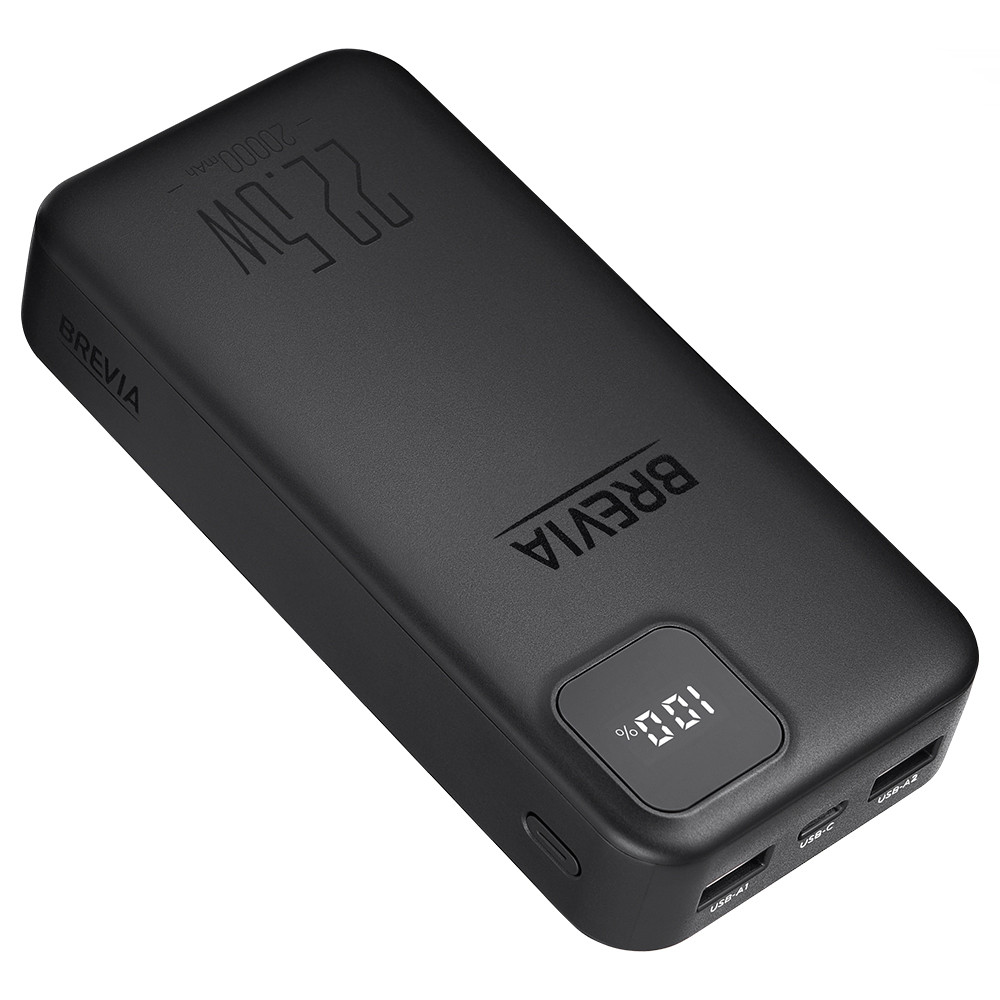 Повербанк (Power Bank) Brevia 20000mAh 22,5W, Li-Pol, LCD черный Львов - изображение 5