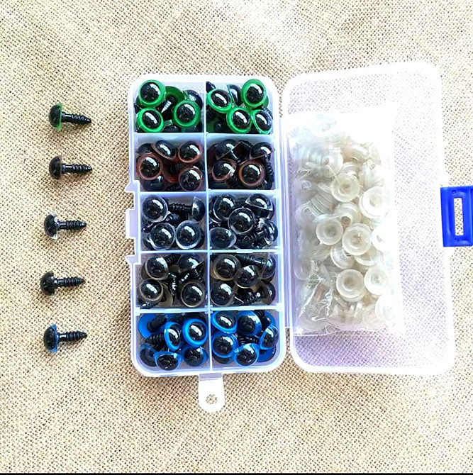 Набор глаз для игрушек 8мм 5 цветов винтовые с фиксатором 100шт. Киев - изображение 3