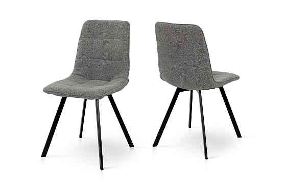 Стілець ФРЕШ (квадрат) чорний/букле сірий Киев