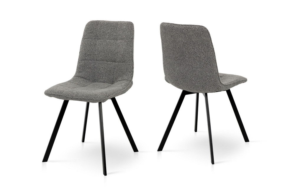 Стілець ФРЕШ (квадрат) чорний/букле сірий Киев - изображение 1