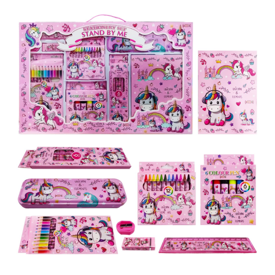 Набір для творчості та малювання: пенал, олівці, маркери, аксесуари, подарунковий набір Єдиноріг Кам'янець-Подільський