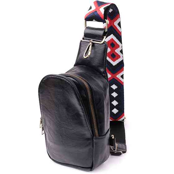 Женская слинг сумка через плечо из экокожи Vintage sale_15117 Черный Киев