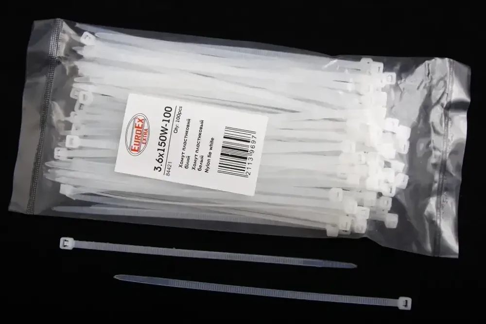 Хомут стрічковий пластм. білий 7.9*450 мм Sigma (50 шт.) Вінниця - фото 1