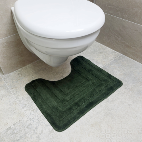 Набір килимків для ванної 2шт 50*80см+40*50см U-виріз Рамка Econom зелений поліпропілен Дариана Житомир - фото 5