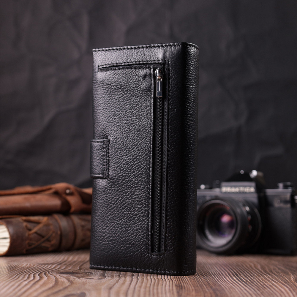 Надежный женский кошелек из натуральной кожи ST Leather 22548 Черный Киев - изображение 8