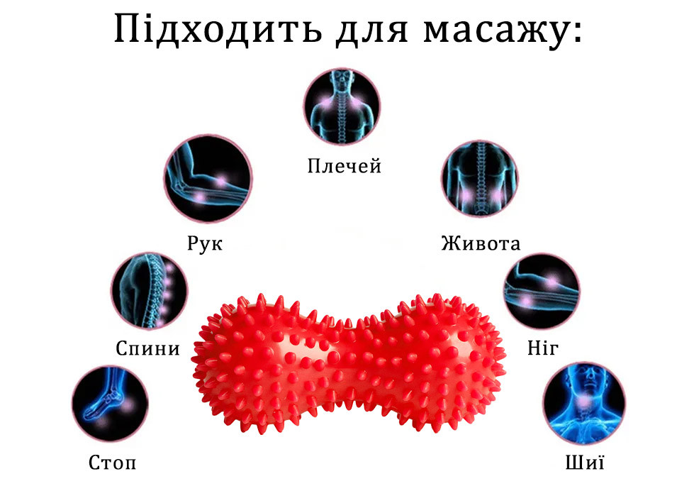 EasyFit Масажний м'ячик EasyFit Goober з шипами червоний Київ - фото 3