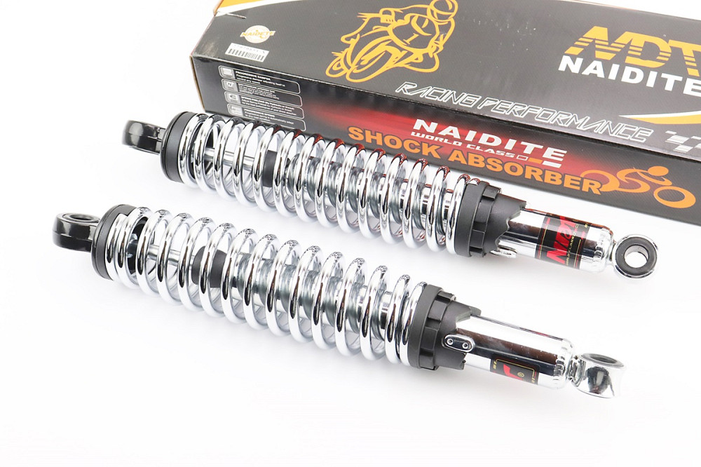 Амортизатор задній JH/CB/CG - 340мм*d59мм (під втулки) регул., хром к-кт 2шт Київ - фото 1