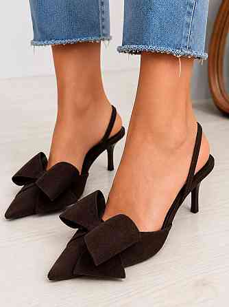 Туфлі жіночі Meideli F566-54 slingback човники з бантом екозамша коричневі, 39, 25 см Київ
