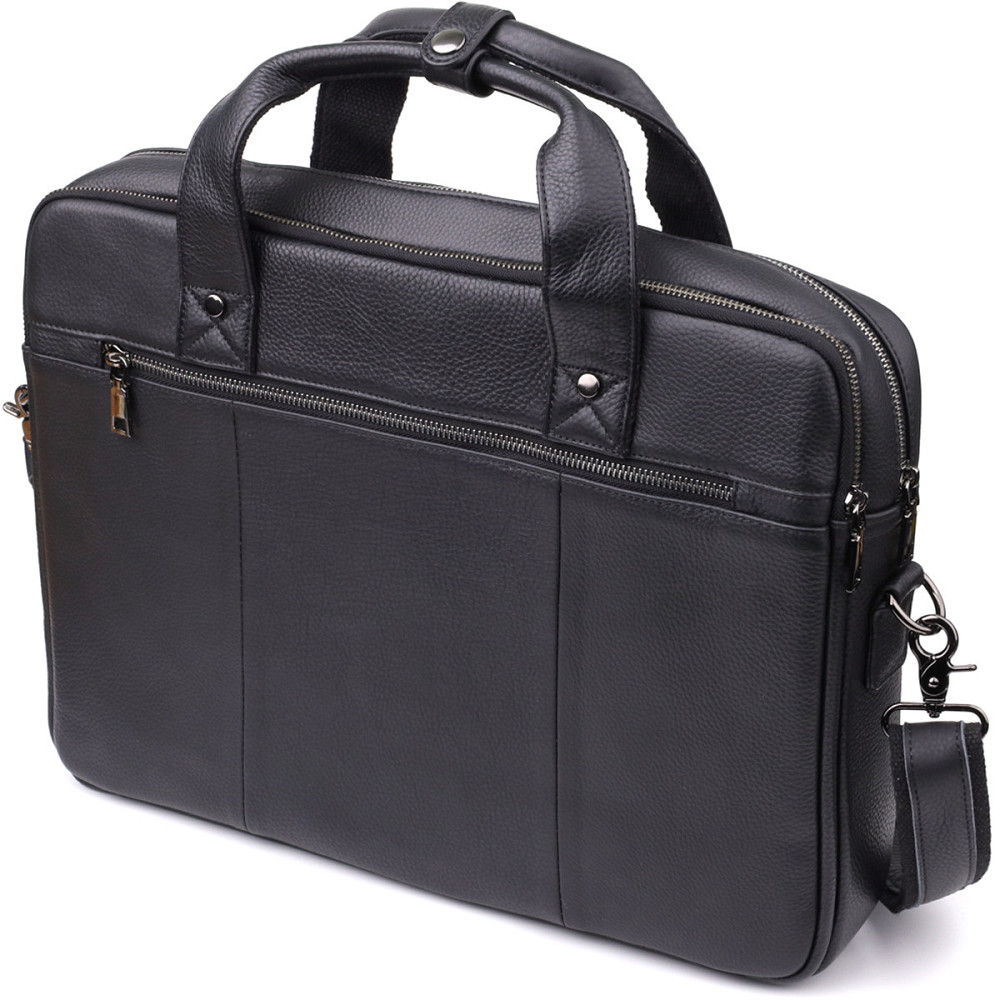 Портфель для чоловіків з натуральної шкіри Vintage 23042 Чорний Київ - фото 2