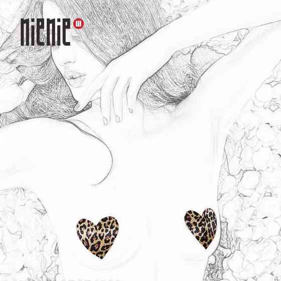 Стікіні на груди Сердечка 8 см леопардовий Київ