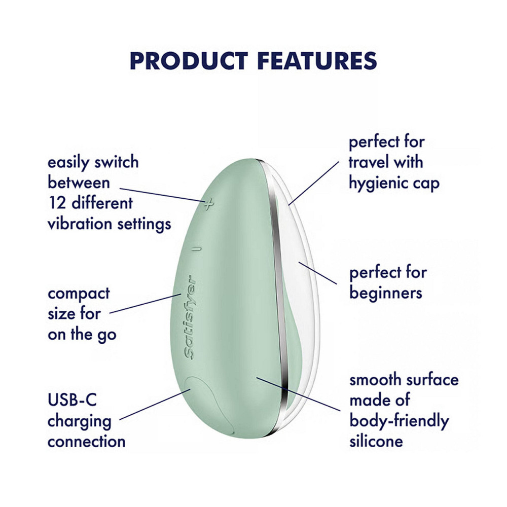 Мятный компактный вибратор каплевидной формы Satisfyer Drop To Go, 8,5 см. Sex Aura Киев - изображение 2
