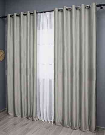 Комплект штор на люверсах VR-Textil Оксамит № 1657ш Сатин 150х280 см 2 шт (37-0231) Киев