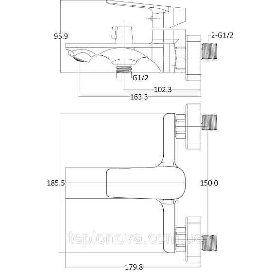 Смеситель для ванны Globus Lux BONN GLB-0102N Черновцы