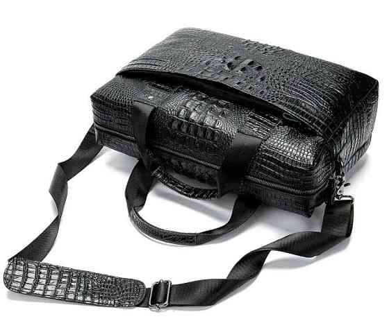 Сумка для ноутбука з тисненням під рептилію Vintage 14718 Чорна Київ