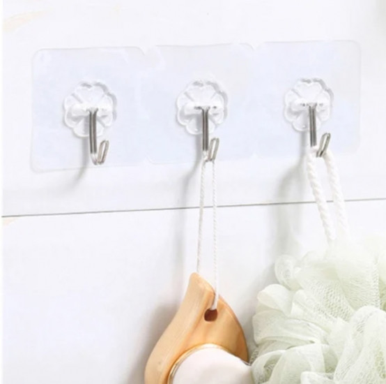 Прозрачные самоклеящиеся крючки 10 шт Винница - изображение 3