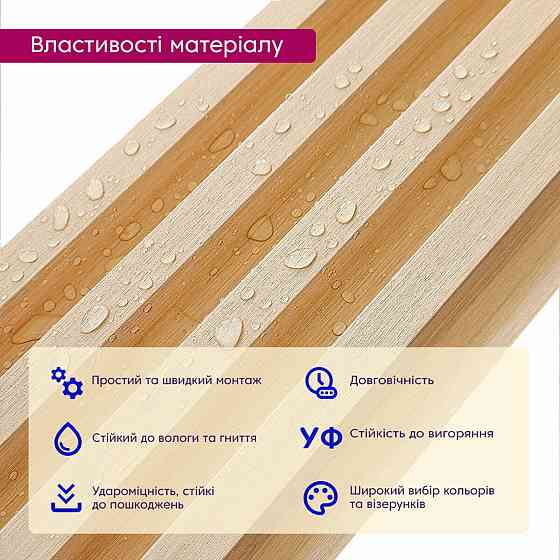 Рейка декоративная WPC стеновая 3000х165х23мм Светлое дерево SW-00002572- Днепр