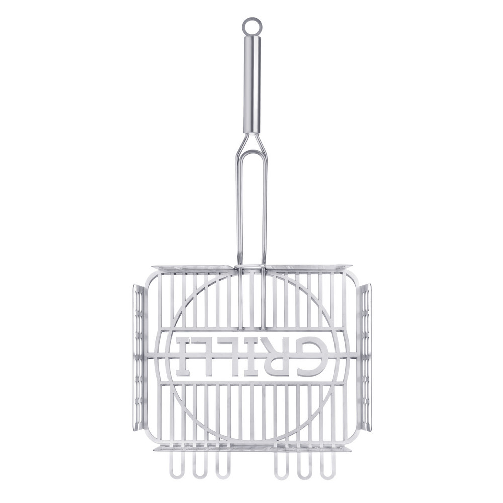 Решетка гриль для барбекю из пищевой нержавеющей стали 1.5мм 31*26см GRILLI 777766 Код: 009010 Ровно - изображение 2