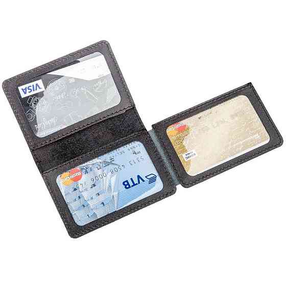 Обкладинка для авто документів на 3 слота шкіряна Shvigel 13966 Чорна Київ