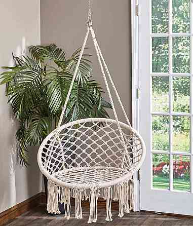 Гойдалки підвісні гніздо лелеки для дачі та саду Гніздо Лелеки Бежевий Київ