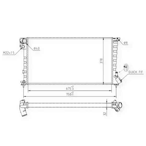 Радиатор двигателя Citroen Berlingo-Peugeot Partner 1.9D, 2.0HDI 96- охлаждения Мукачево