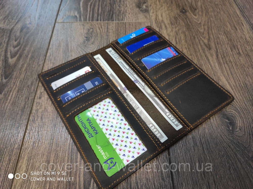 Тонкий чоловічий гаманець купюрник без застібки із вінтажної шкіри ST Leather Київ - фото 1