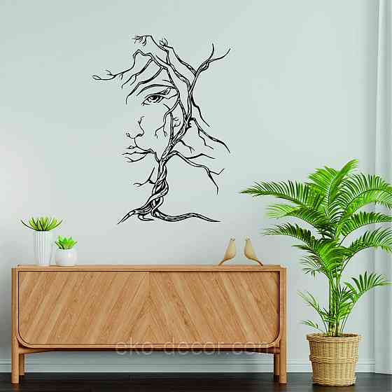 Декоративное настенное Панно «Дерево лицо» Декор на стену 110*80 см, Черный Киев