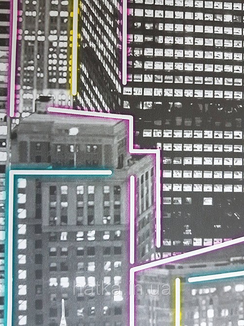 Обои флизелиновые Decoprint Good Vibes 0.53х10 молодежные небоскребы дома город черно серые светятся в темноте Киев - изображение 3