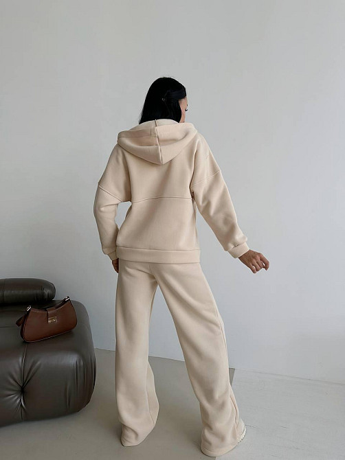 Жіночий теплий прогулянковий костюм двійка: штани + зіп-худі тринитка на флісі 46/48 Одеса - фото 20