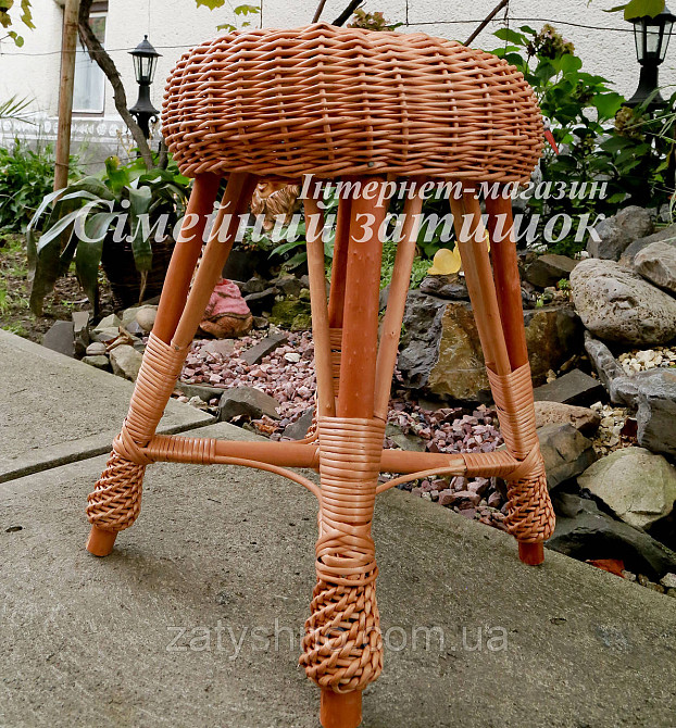 Табурет плетеный кофейный круглой формы Киев - изображение 2