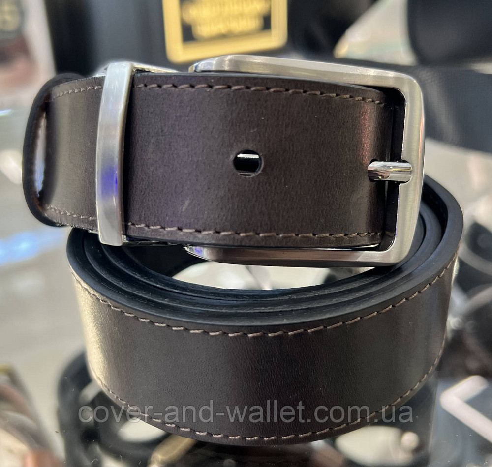 Двусторонний мужской джинсовый ремень с классической пряжкой 35 мм PS Leather Киев - изображение 4