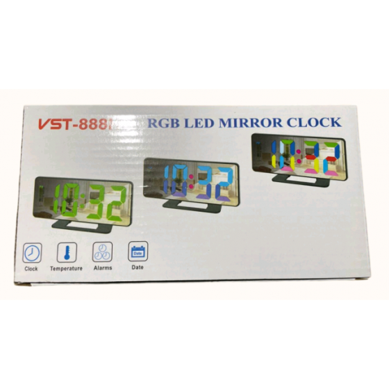 Настільний Годинник VST 888H RGB з підсвіткою від USB, Годинник з будильником Київ